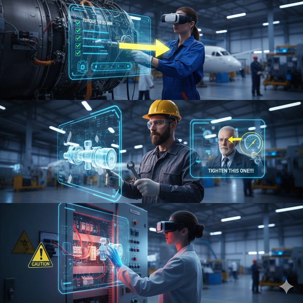Industrial AR and VR simulator for machinery handling and safety training